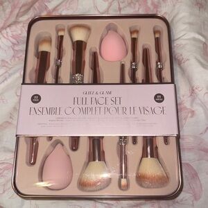 NWT Glitz & Glam Pink Bling 11 Piece Full Face‎ Makeup Brush Set